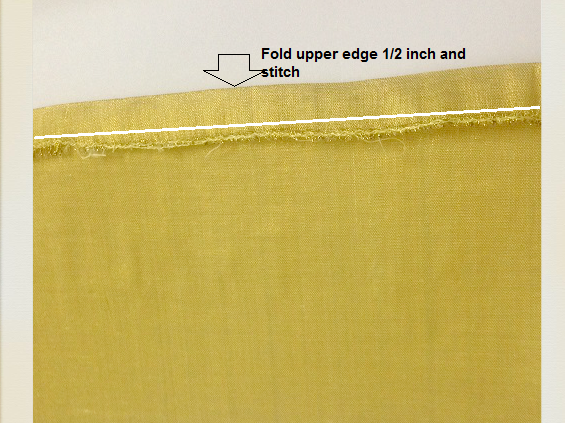 制作一个由布制成的礼品袋 - 折叠顶部边缘1/2，缝制
