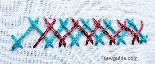 不同类型的交叉针迹-Double -Hringbone Cross Stitch