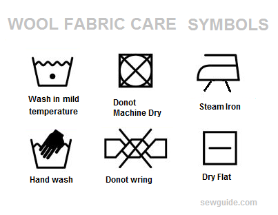 羊毛洗涤符号用于洗涤干燥和熨烫