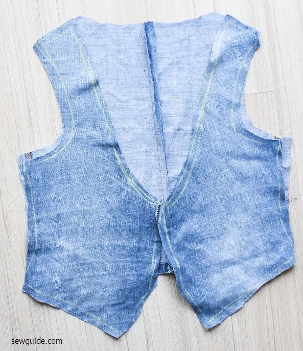 缝制jeans-vest