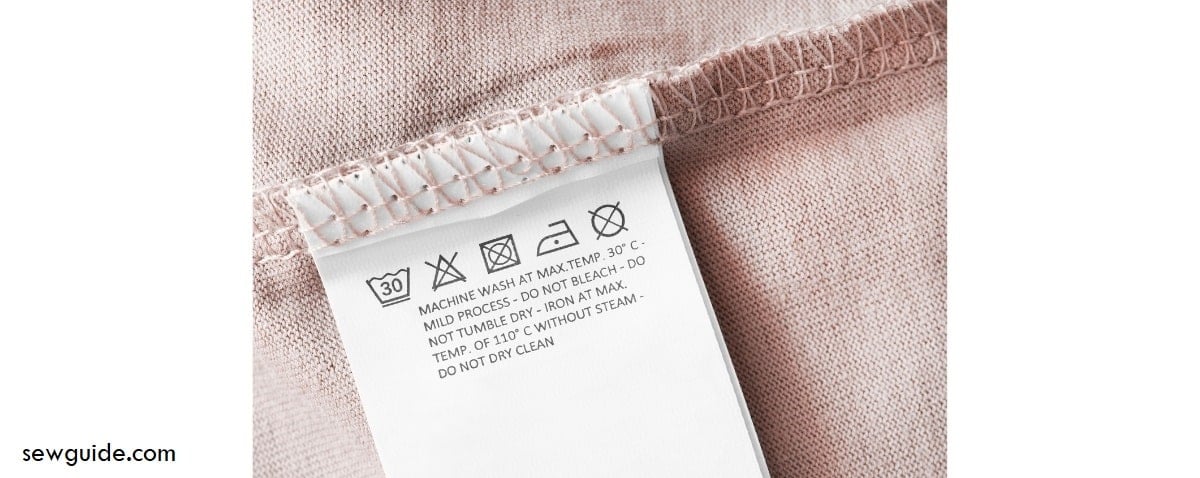 氨纶的护理标签 - 请勿在洗涤，干燥或压紧时使用高温