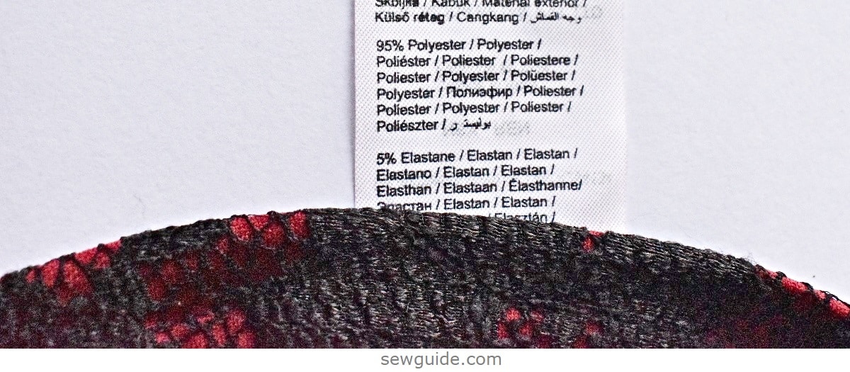聚酯 - 丙烷织物标签。